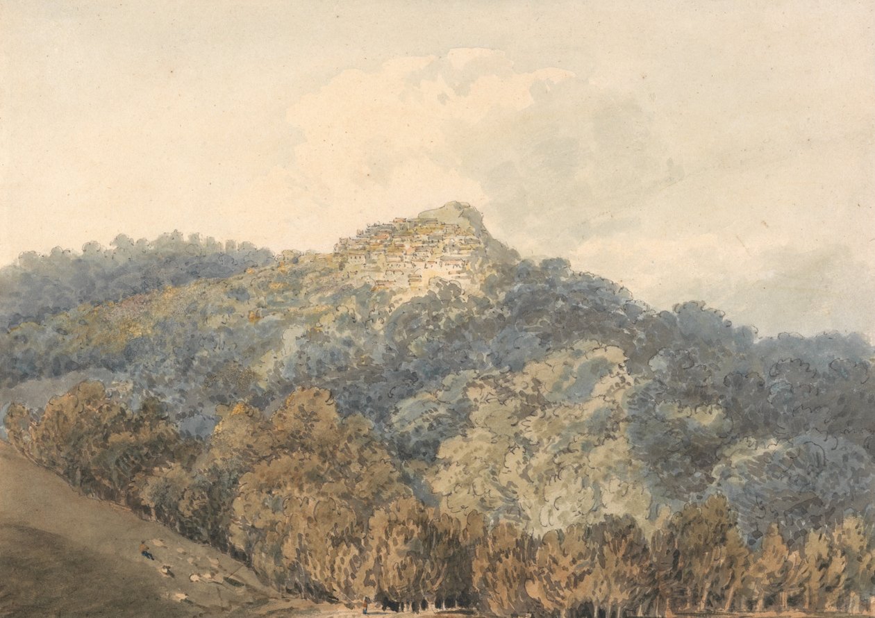 Rocca del Papa, med Monte Cavo af Thomas Girtin