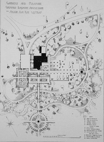 Gardens and Pleasure Grounds, Ballimore, Argyleshire, for major MacRae Gilstrap, fra Thomas Mawsons The Art and Craft of Garden Making, udgivet 1900 (se også 171141) af Thomas Hayton Mawson