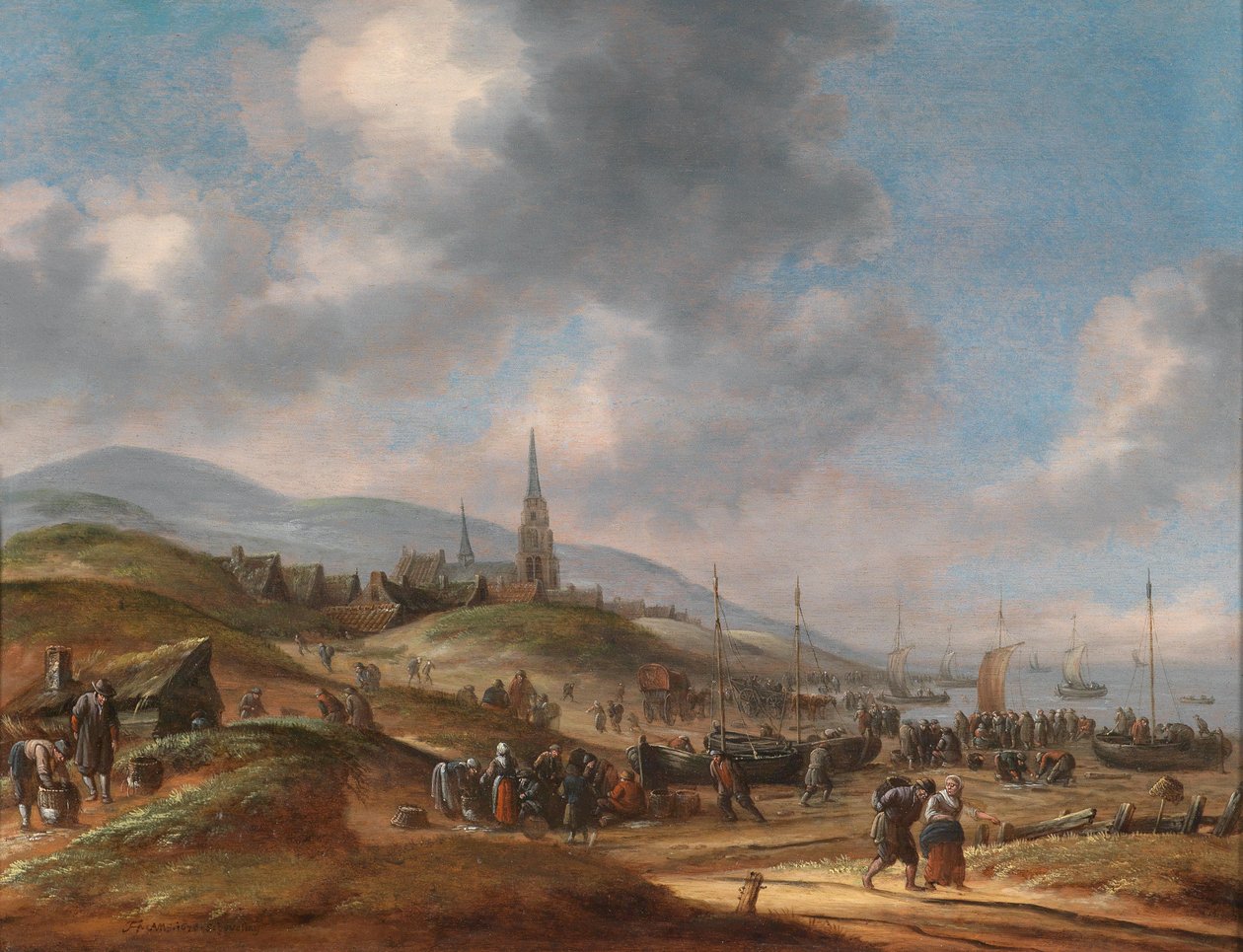 Udsigt over stranden ved Scheveling af Thomas Heeremans