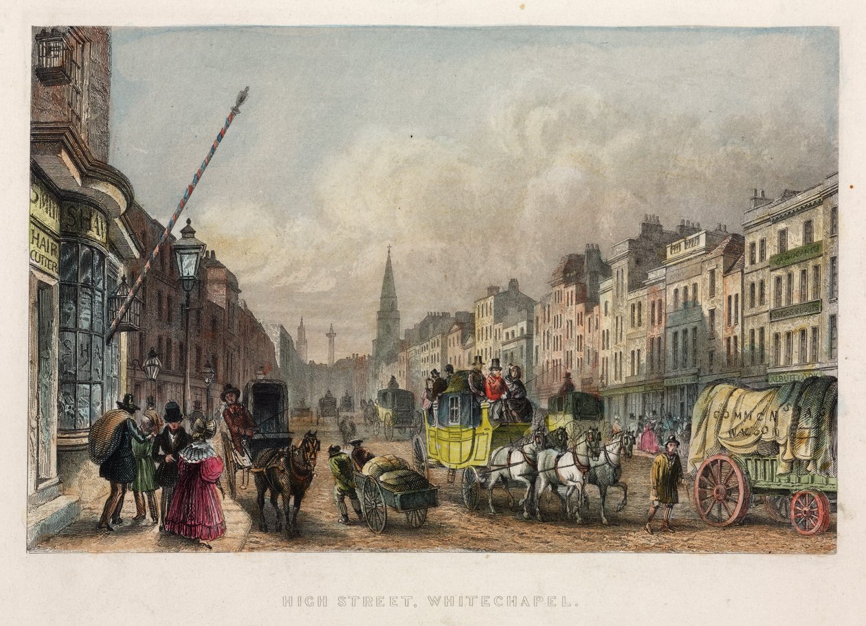High Street, Whitechapel, fra Holmes Great Metropolis af T. Holmes, 1851 af Thomas Hosmer after Shepherd