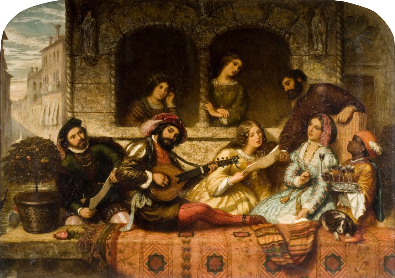 Venetiansk balkonscene, 1859 af Thomas Kent Pelham