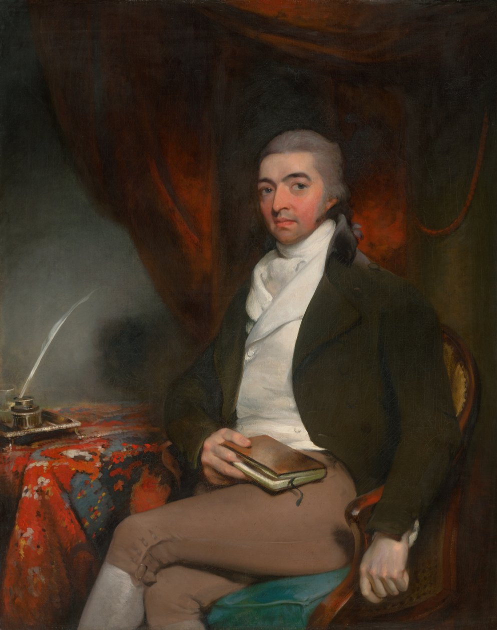 Portræt af en siddende mand med en bog af Thomas Lawrence