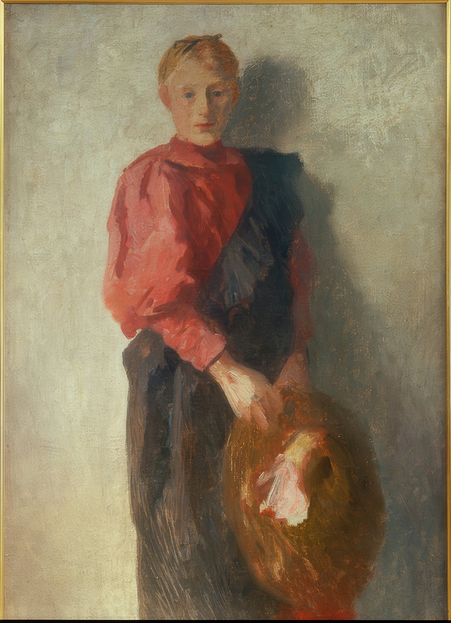 Bondepige med hat af Thomas Ludwig Herbst