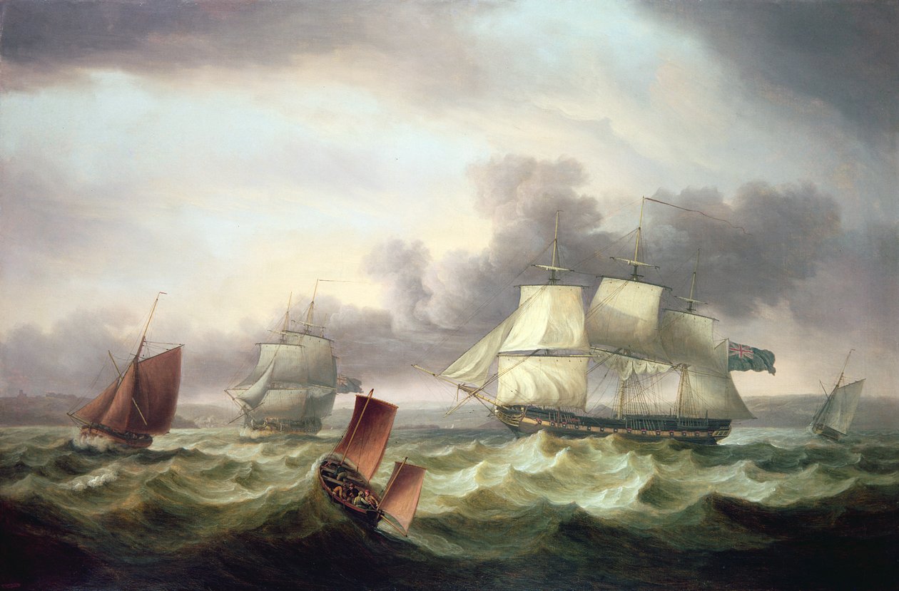 Forsendelse fra Plymouth Sound af Thomas Luny