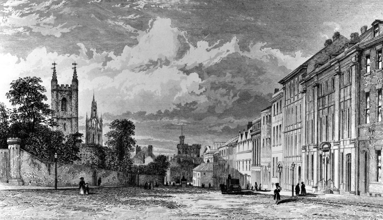 Westgate Street, Newcastle-upon-Tyne, indgraveret af William Collard, 1842 af Thomas Miles Richardson