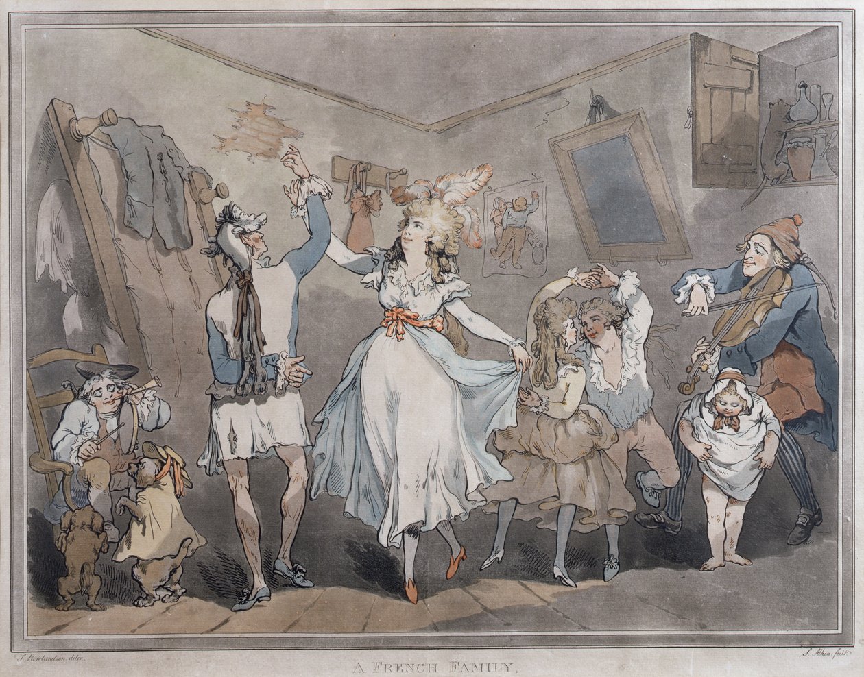 En fransk familie, graveret af Samuel Alken (1756-1823), 1785 (par 84561) af Thomas Rowlandson