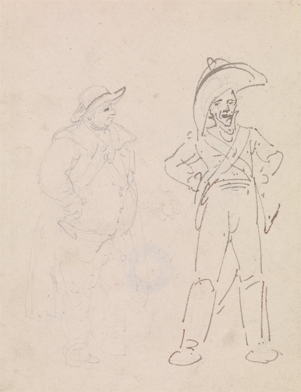 En gendarme og en anden mand af Thomas Rowlandson