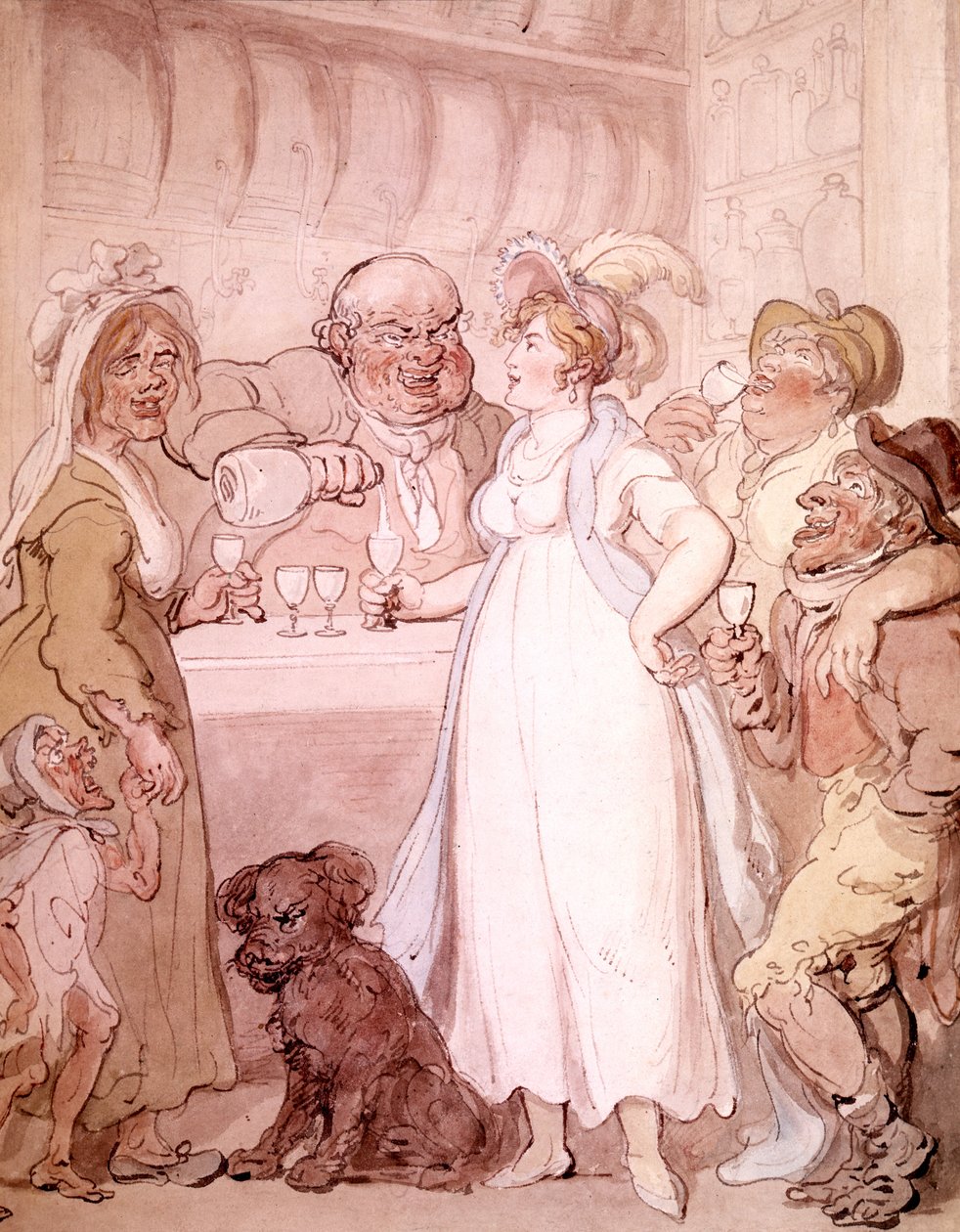 A Gin Shop, ca. 1808-09 (akvarel) af Thomas Rowlandson