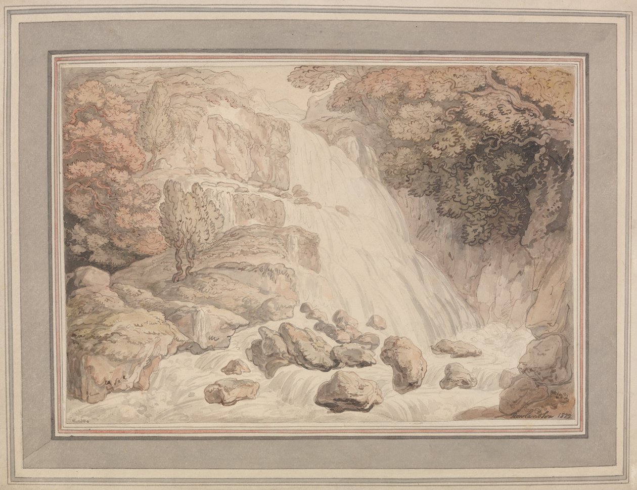 Et højt vandfald af Thomas Rowlandson