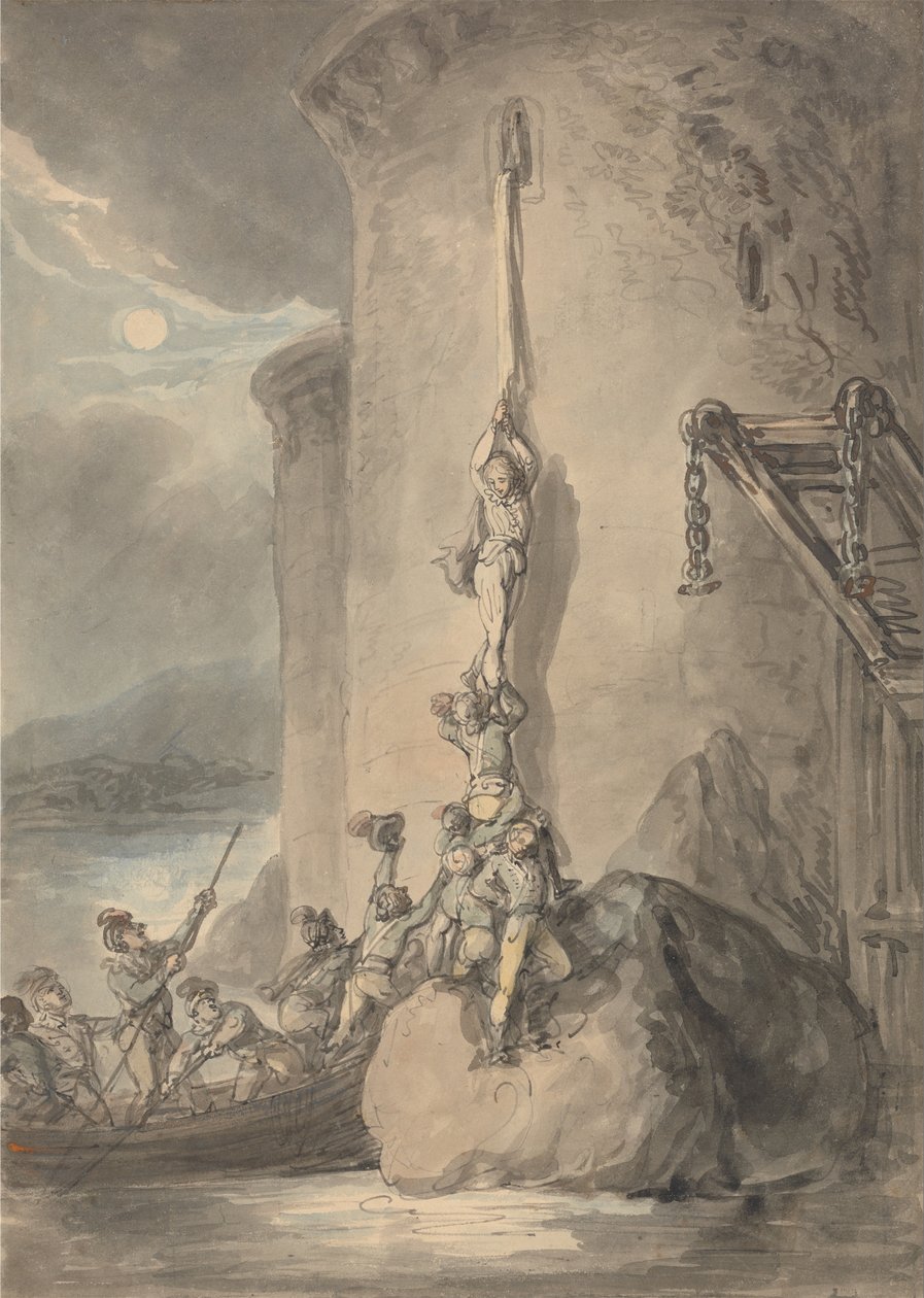 En militær flugt af Thomas Rowlandson