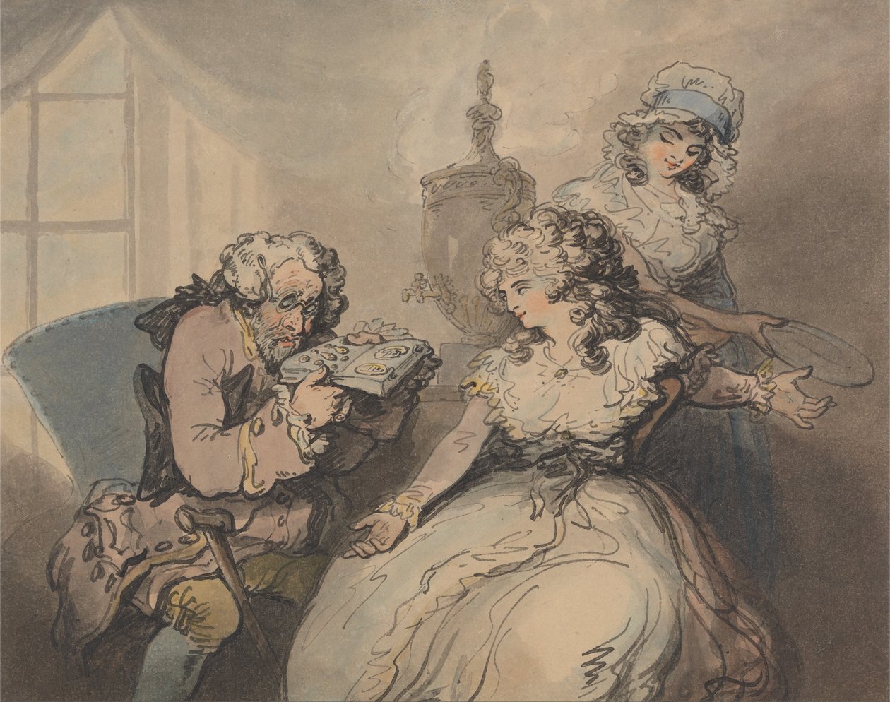 En pantelåner med sin klient af Thomas Rowlandson