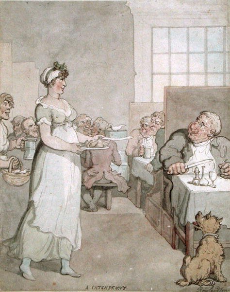 En Penny Slap Bang Shop (pen & blæk og wc på papir) af Thomas Rowlandson