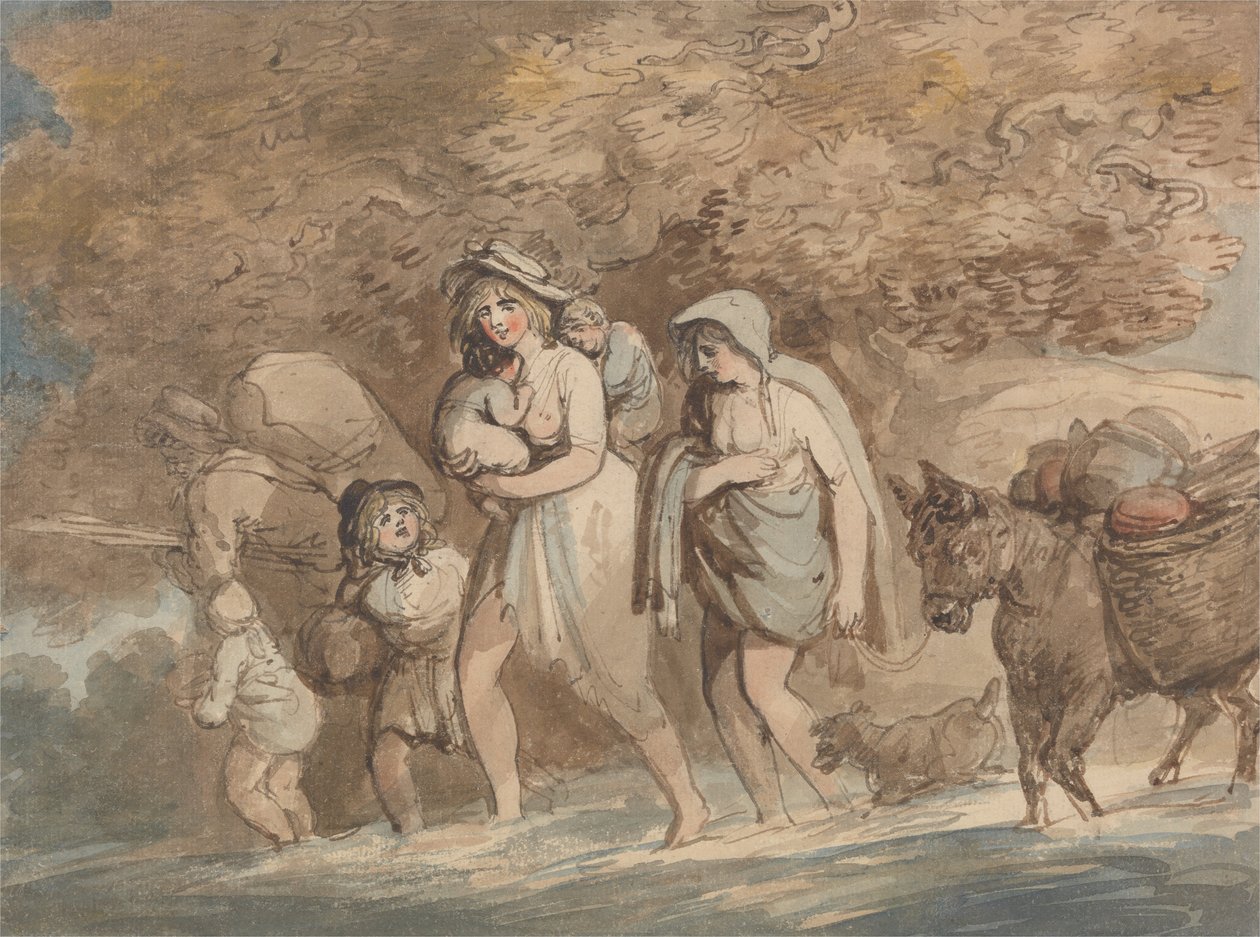 En Potter, der vender tilbage fra markedet af Thomas Rowlandson