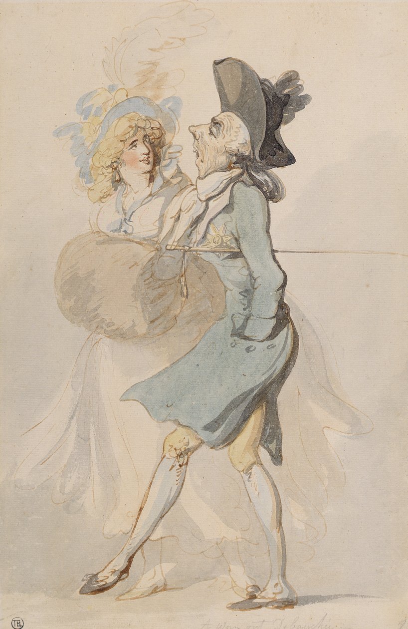 A Worn Out Debaucher, ca. 1790-95 (pen og blæk og wc på lagt papir) af Thomas Rowlandson