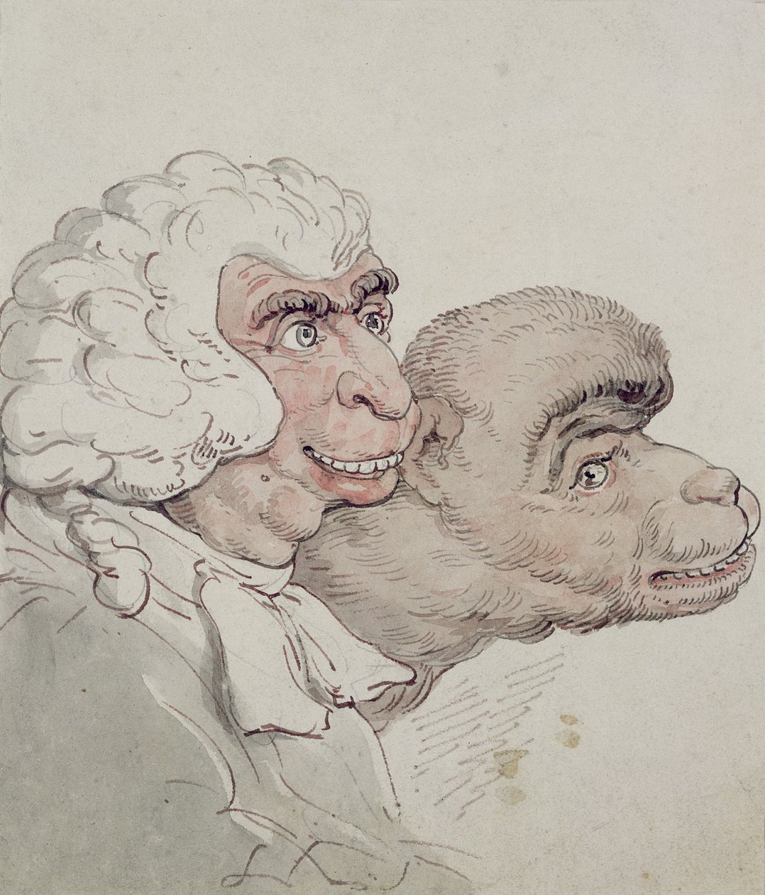 Karikatur af en dommer (wc) af Thomas Rowlandson