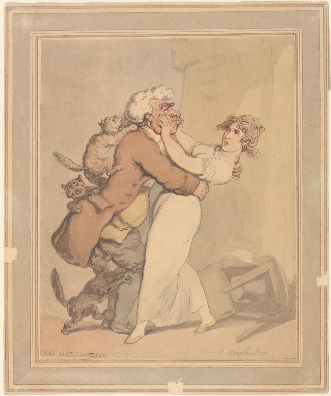 Kat som frieri af Thomas Rowlandson