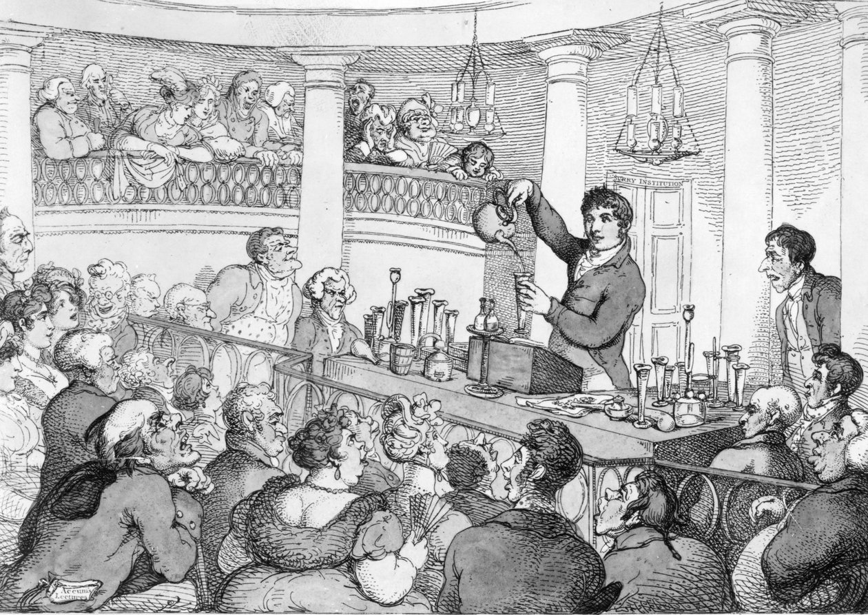 Kemiske Forelæsninger, c.1809 af Thomas Rowlandson