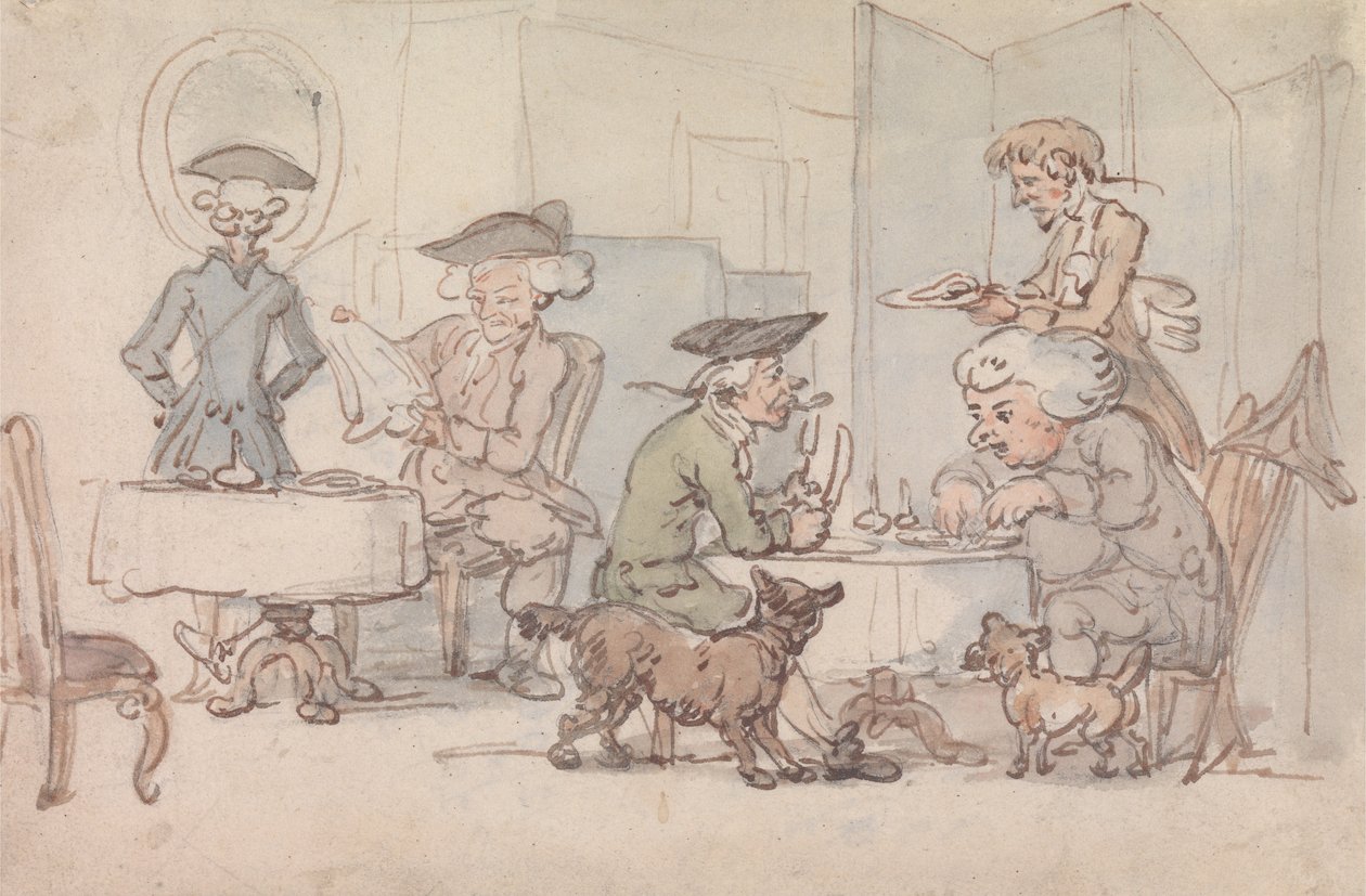 Diners i en Chop Shop af Thomas Rowlandson