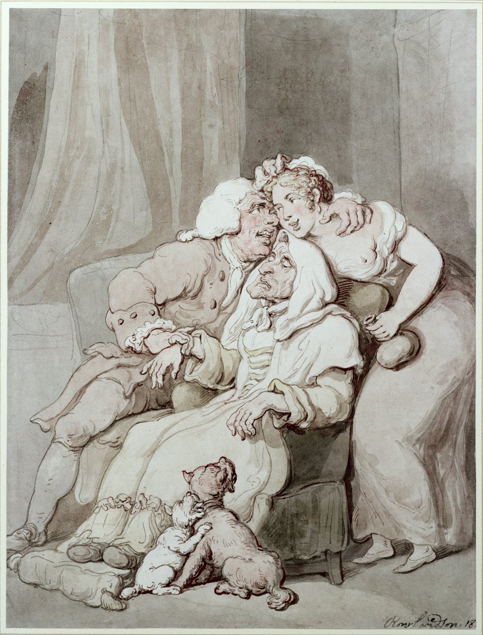 Doctor Doublepulse (wc med pen og blæk på papir) af Thomas Rowlandson