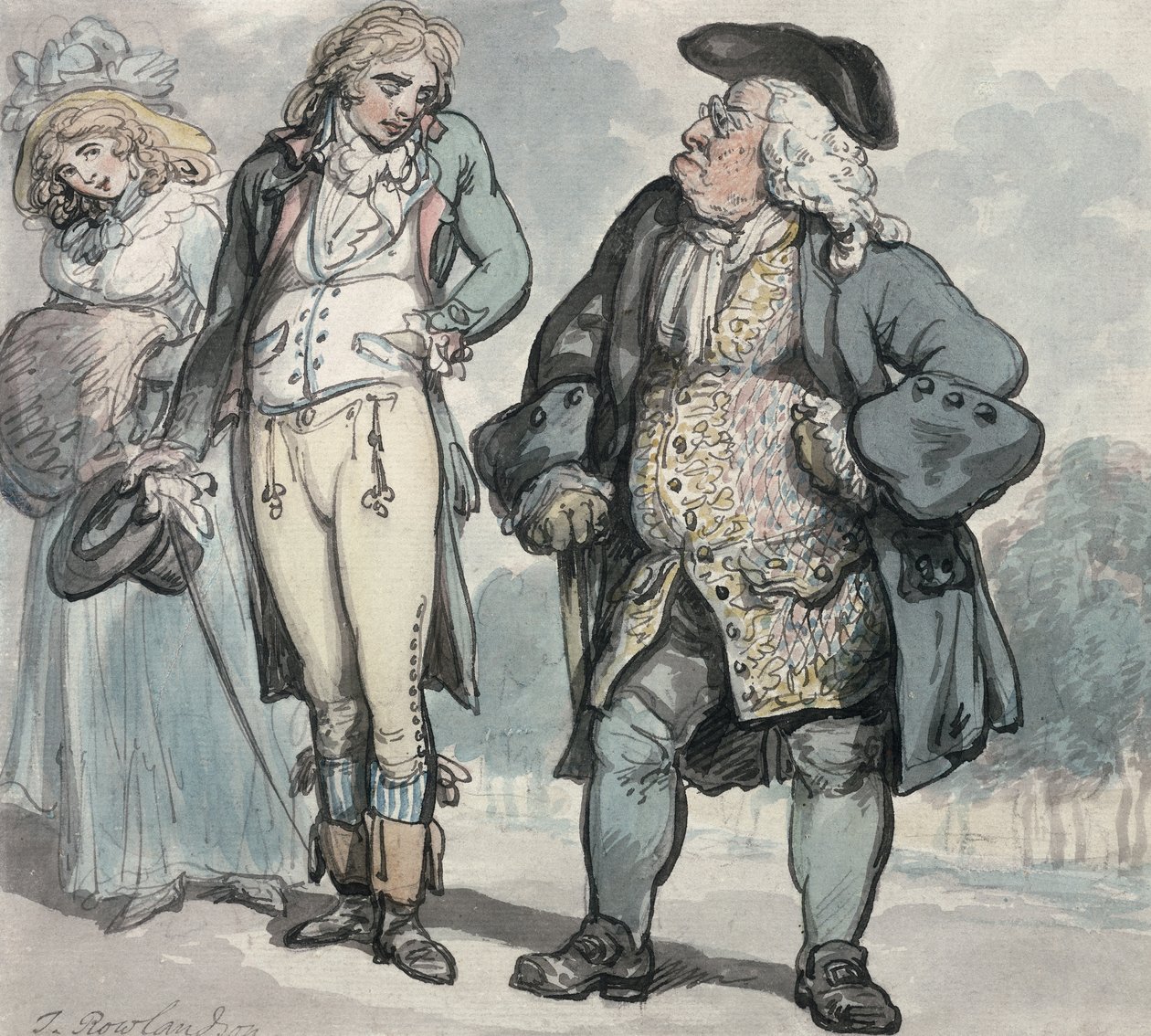 Faderens ubehag (pen, wc og blyant på papir) af Thomas Rowlandson