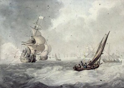 Affyrer en hilsen fra Portsmouth (wc) af Thomas Rowlandson