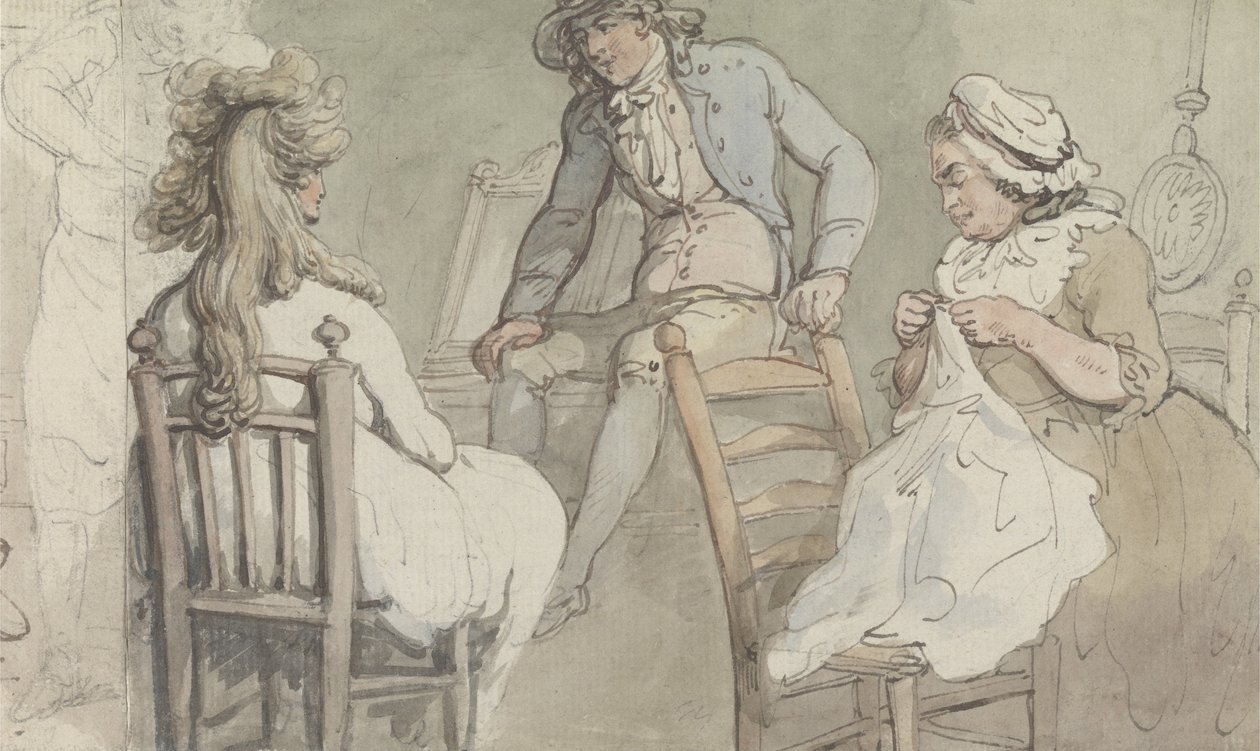 Interiør i et omklædningsrum med Jack Bannister af Thomas Rowlandson
