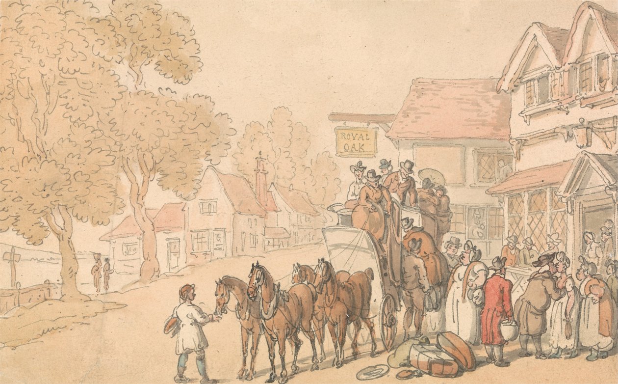 Indlæsning af en stage-coach af Thomas Rowlandson