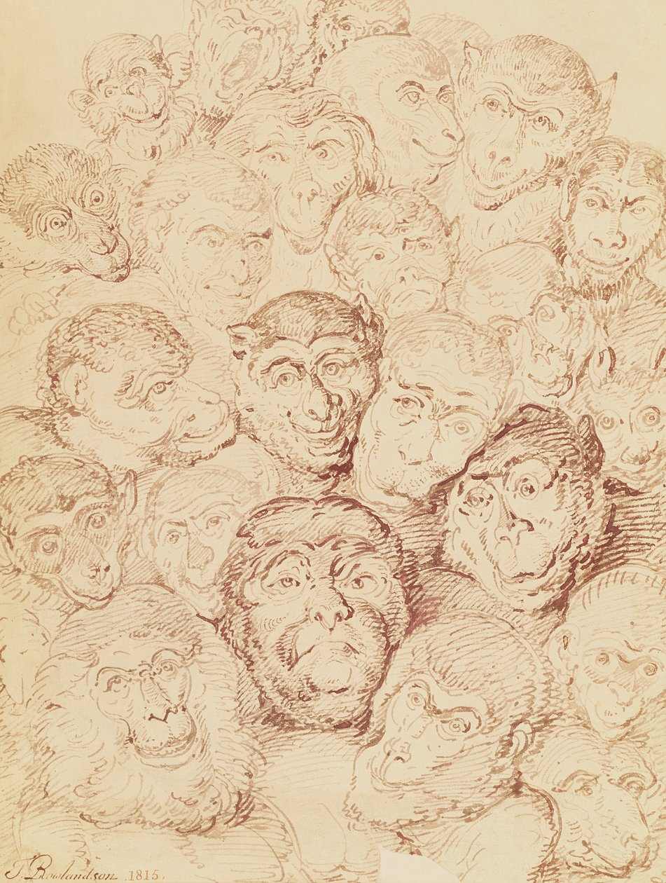 Abeansigter, 1815 af Thomas Rowlandson
