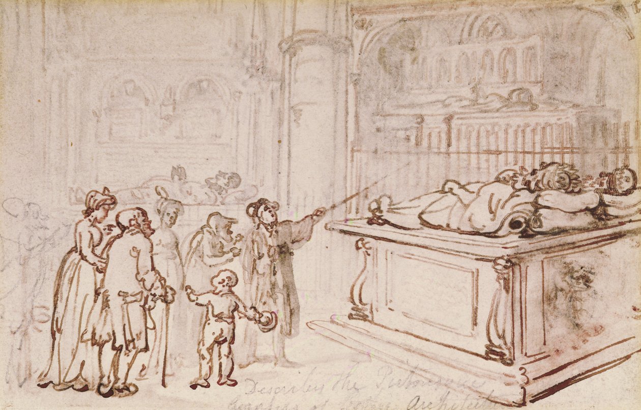 Monumenter i Westminster Abbey (sepiablæk og blyant) af Thomas Rowlandson