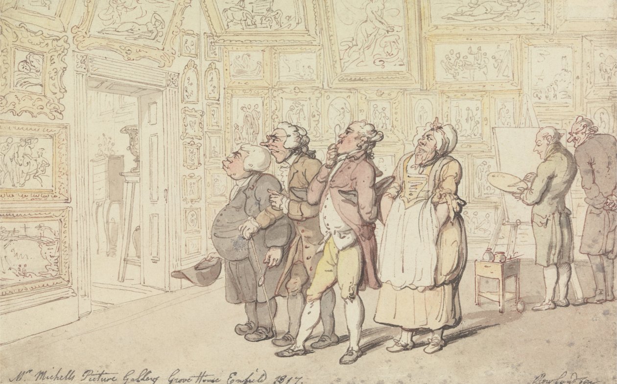 Mr. Michells Picture Gallery, Grove House, Enfield 1817 af Thomas Rowlandson