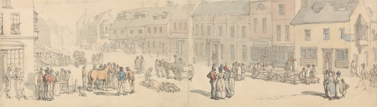 Newport High Street, Isle of Wight af Thomas Rowlandson