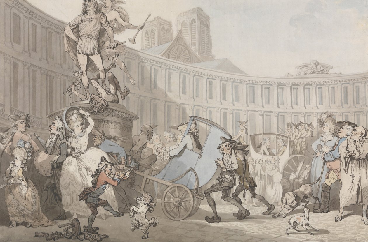 Place des Victoires, Paris af Thomas Rowlandson