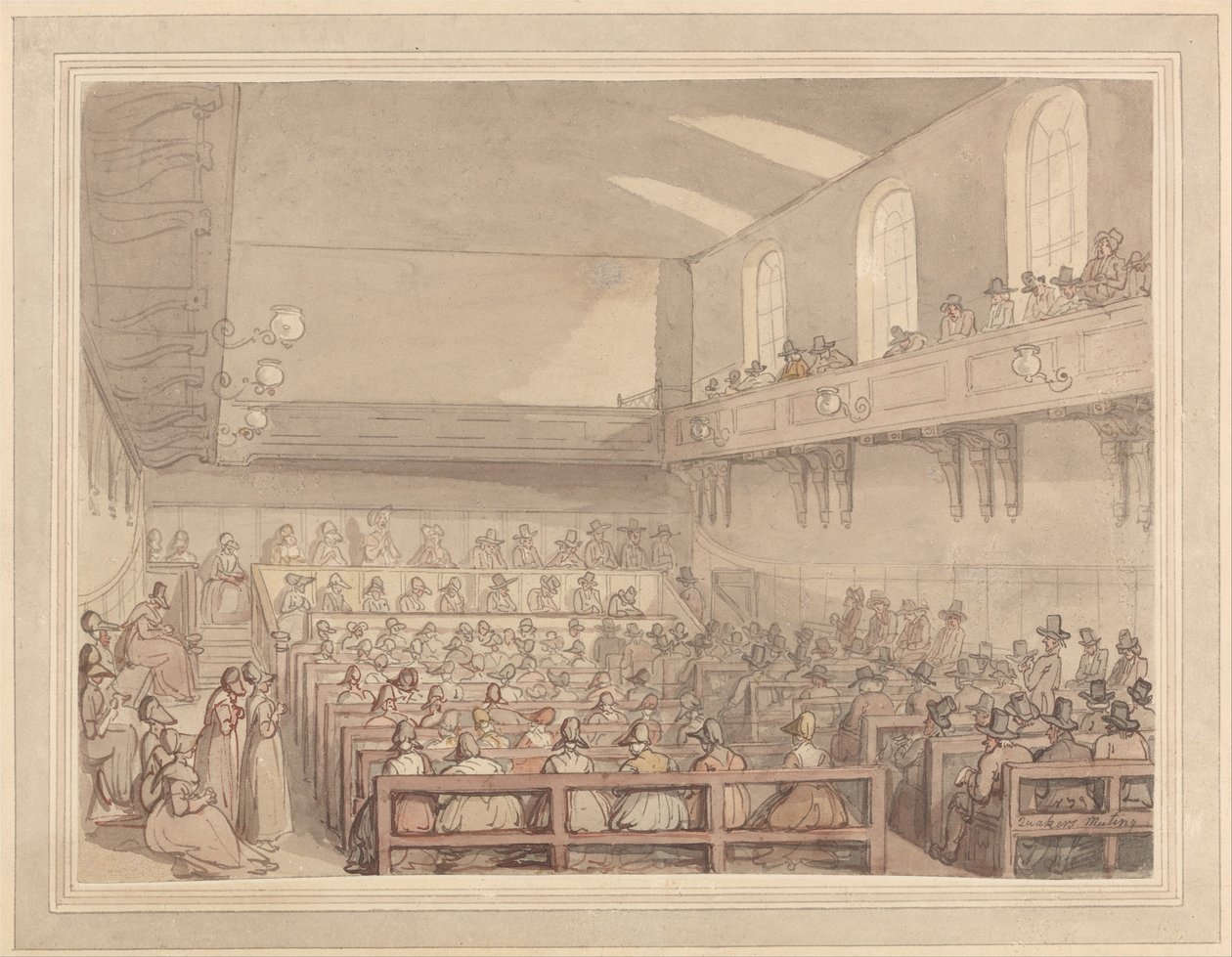 Kvækermøde af Thomas Rowlandson