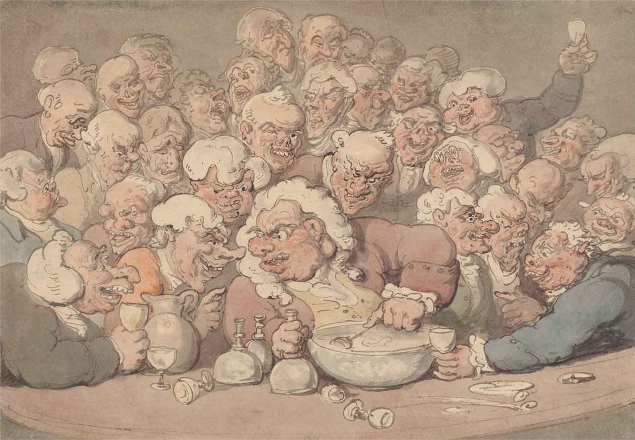 Servering Punch af Thomas Rowlandson