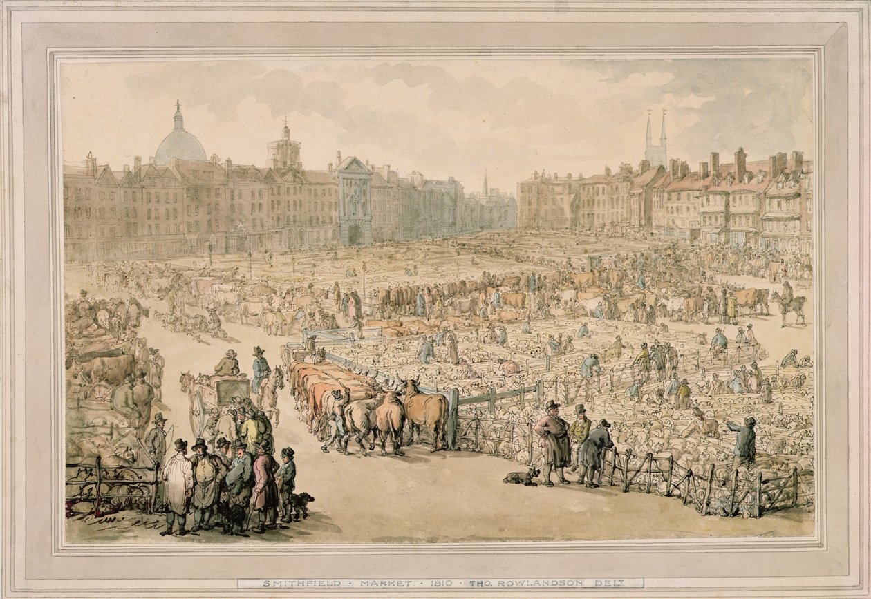 Smithfield Market, 1810 af Thomas Rowlandson