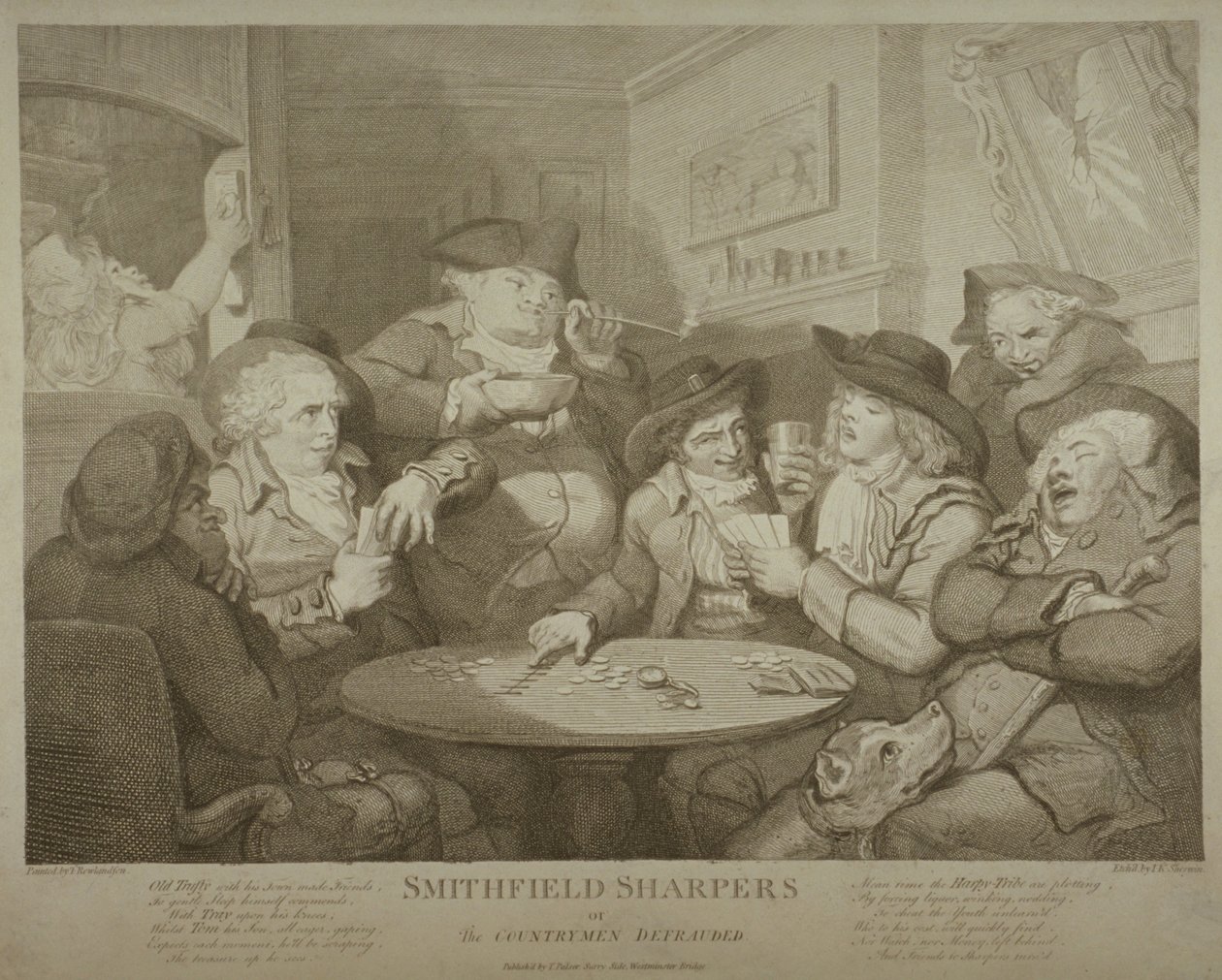 Smithfield skarpere, eller landsmændene bedraget, ca. 1787 af Thomas Rowlandson