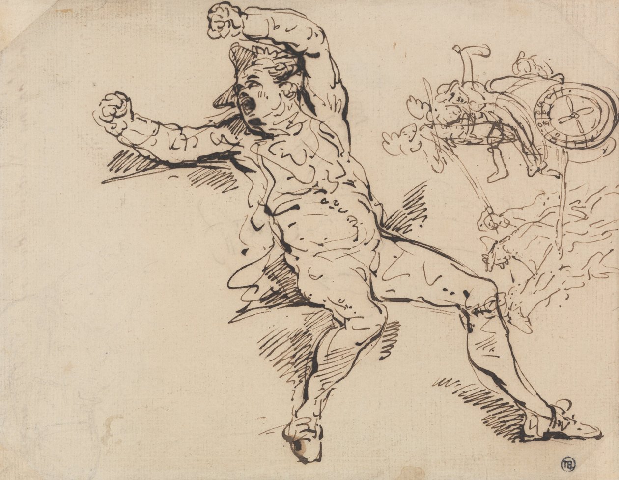 Studie af en råbende mand af Thomas Rowlandson