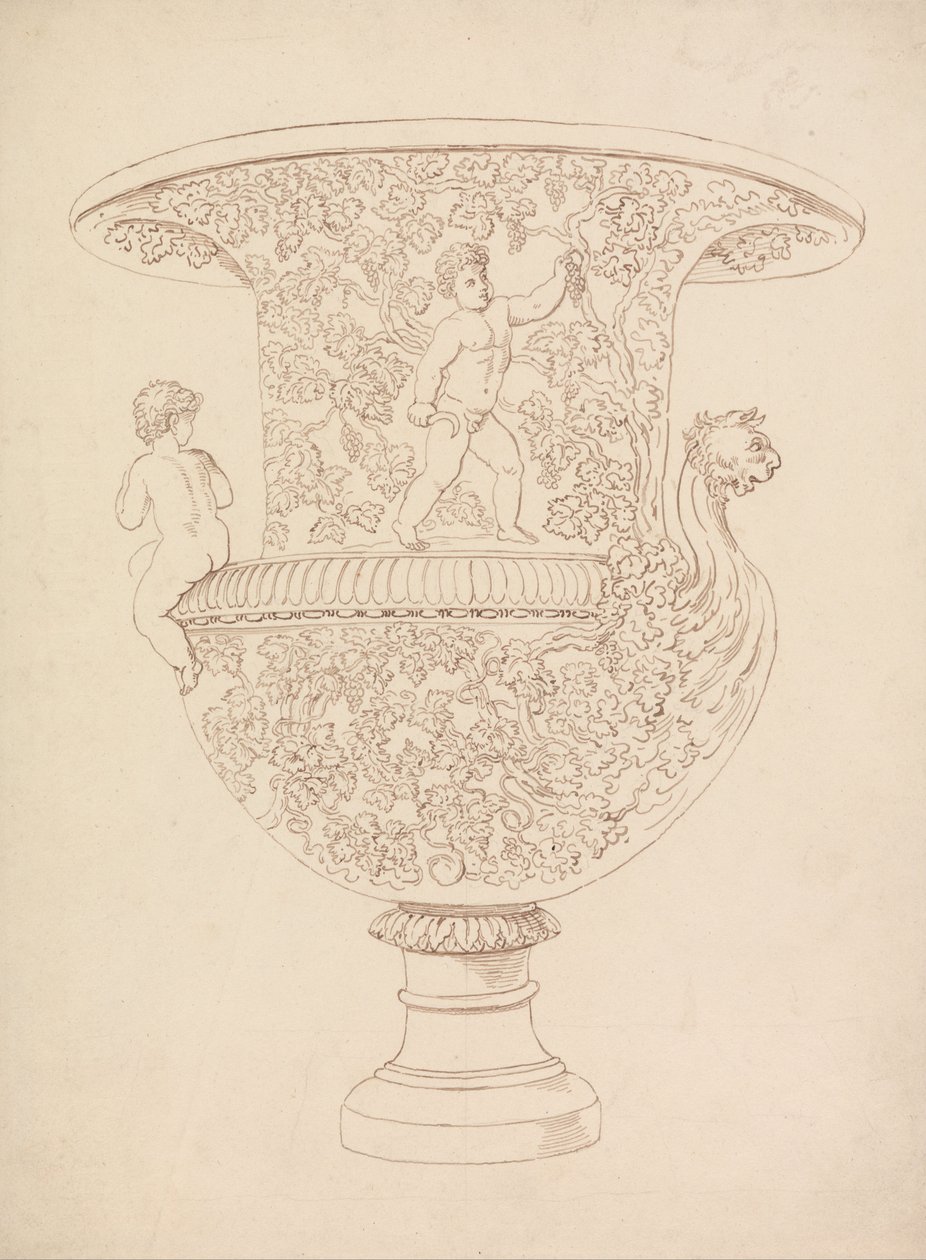 Undersøgelse af en vase af Thomas Rowlandson