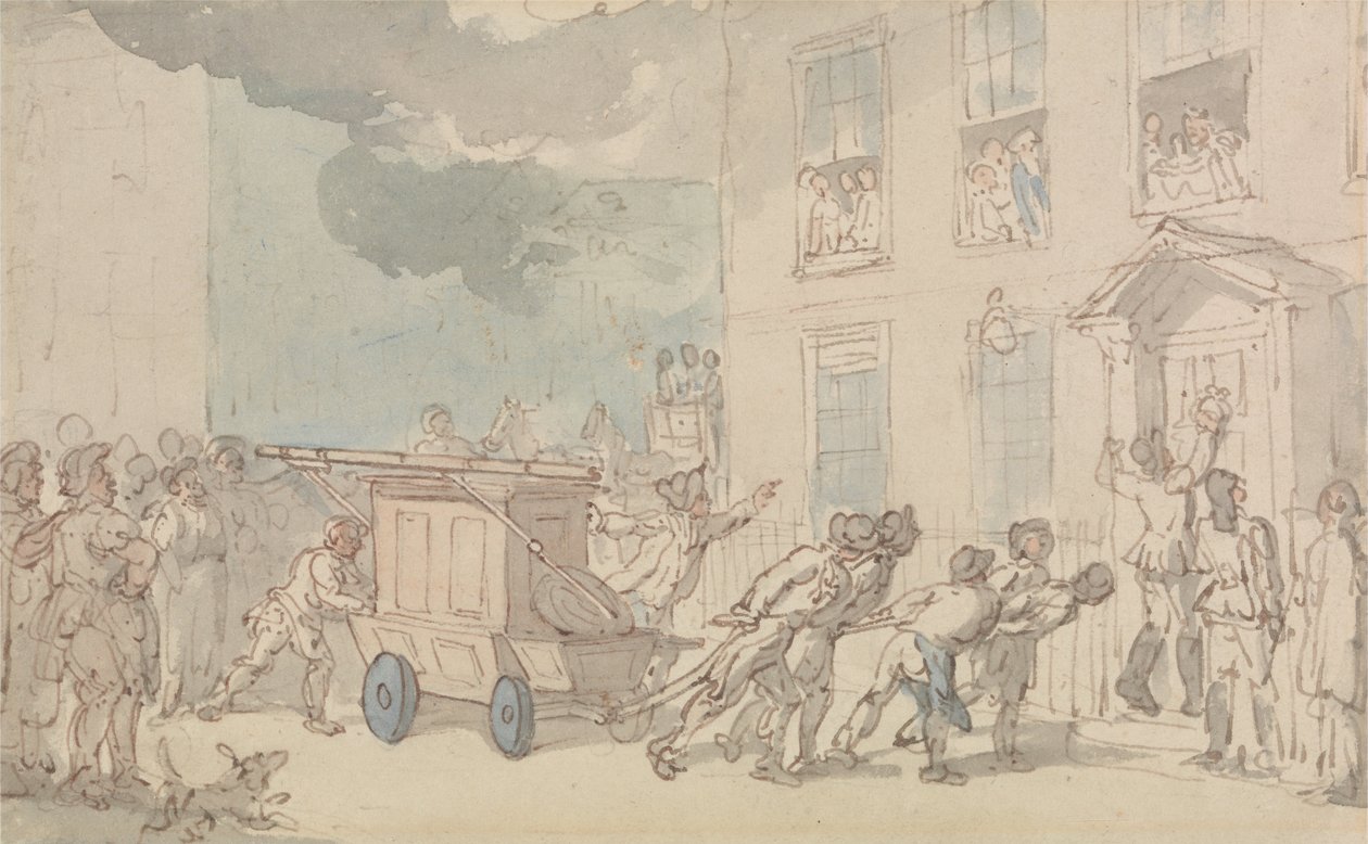 Brandmotorens ankomst af Thomas Rowlandson