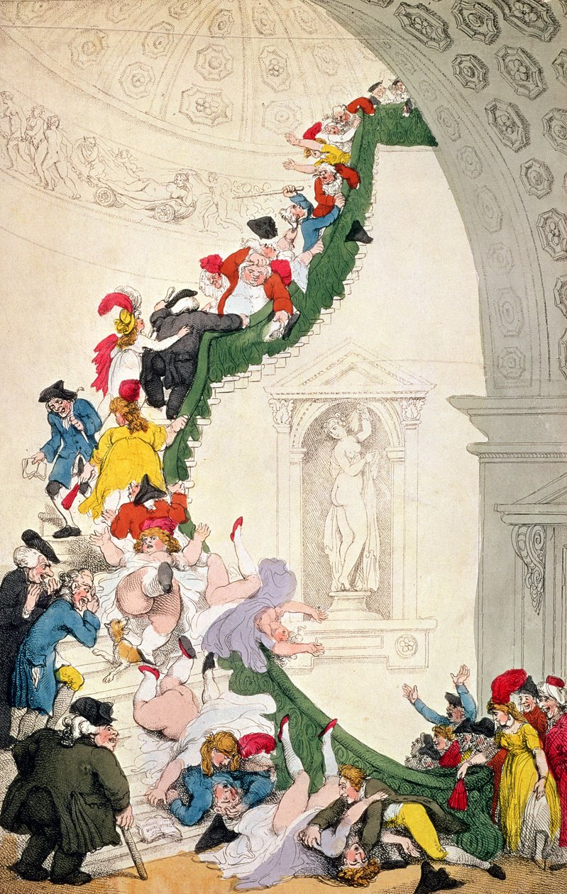 The Exhibition Stare Case, ca. 1800 af Thomas Rowlandson