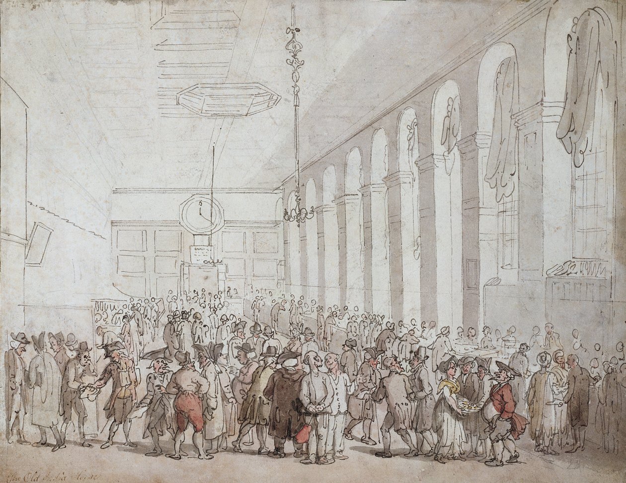 The Old India House (pen & blæk og wc på papir) af Thomas Rowlandson