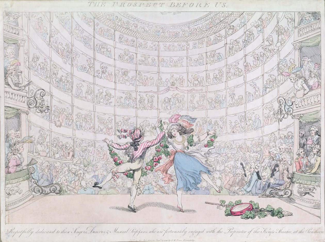 The Pantheon, Oxford Street, udgivet af S.W. Fores, 1791 (farvet radering) af Thomas Rowlandson