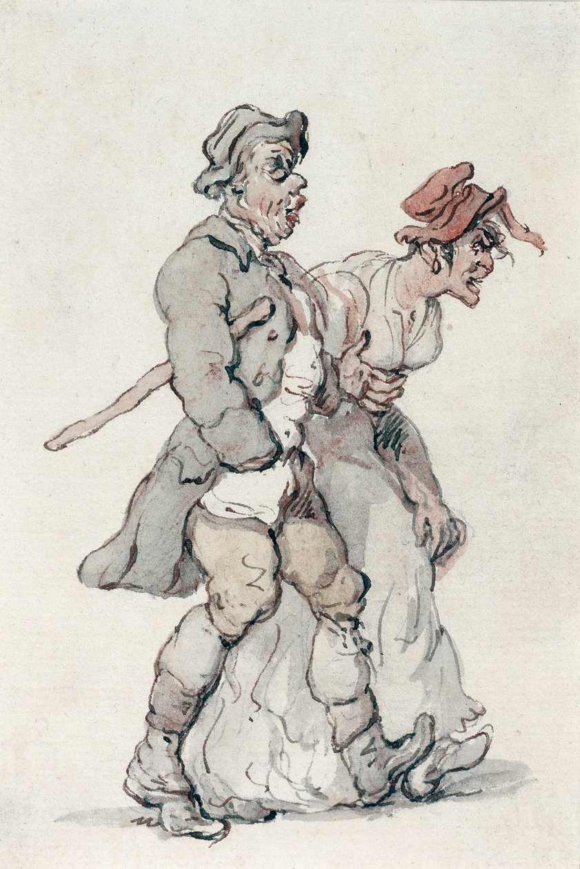 Barnevognene (wc på papir) af Thomas Rowlandson