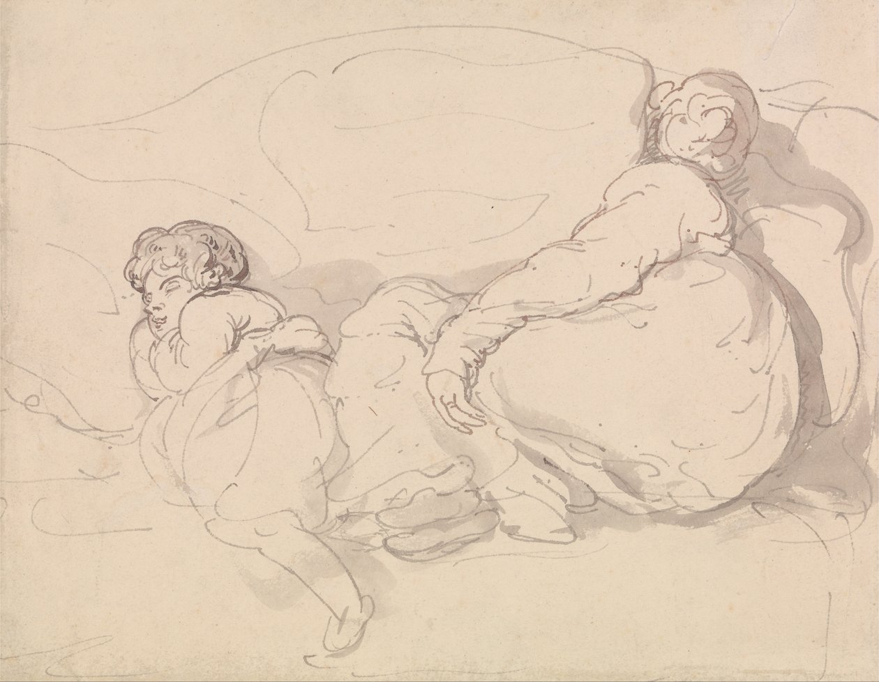 To sovefigurer af Thomas Rowlandson