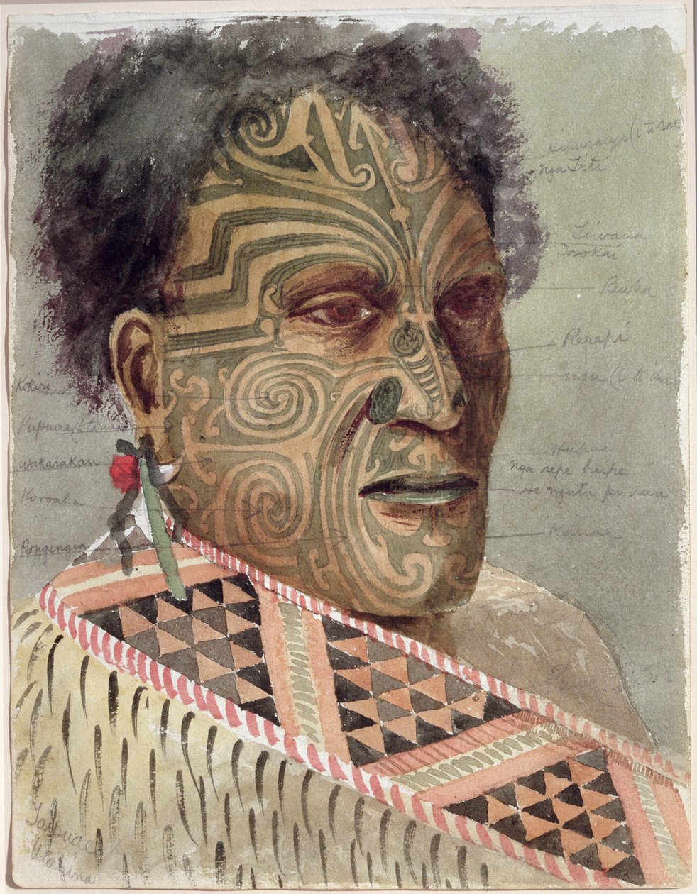 Tapuae, ca. 1900 (wc på papir) af Thomas Ryan