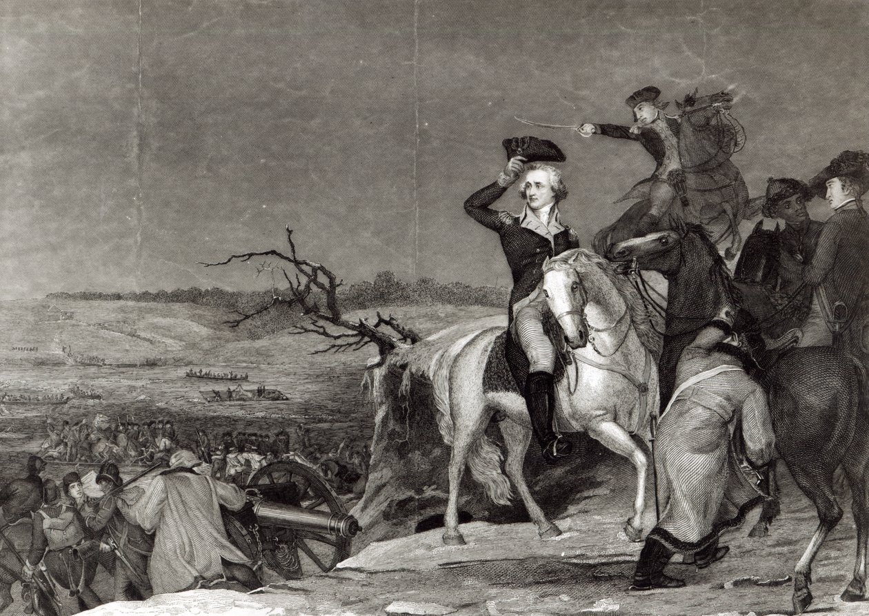 The Passage of the Delaware i 1776, indgraveret af J.N. Gimbrede til 