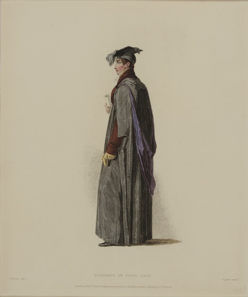 Student i Civil Law, graveret af J. Agar, udgivet i R. Ackermanns 