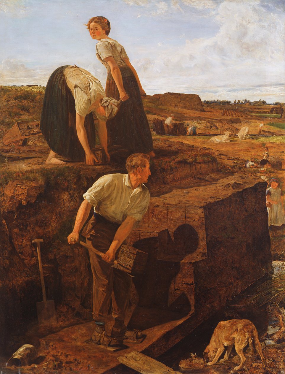 Tørvedrift, 1869 af Thomas Wade