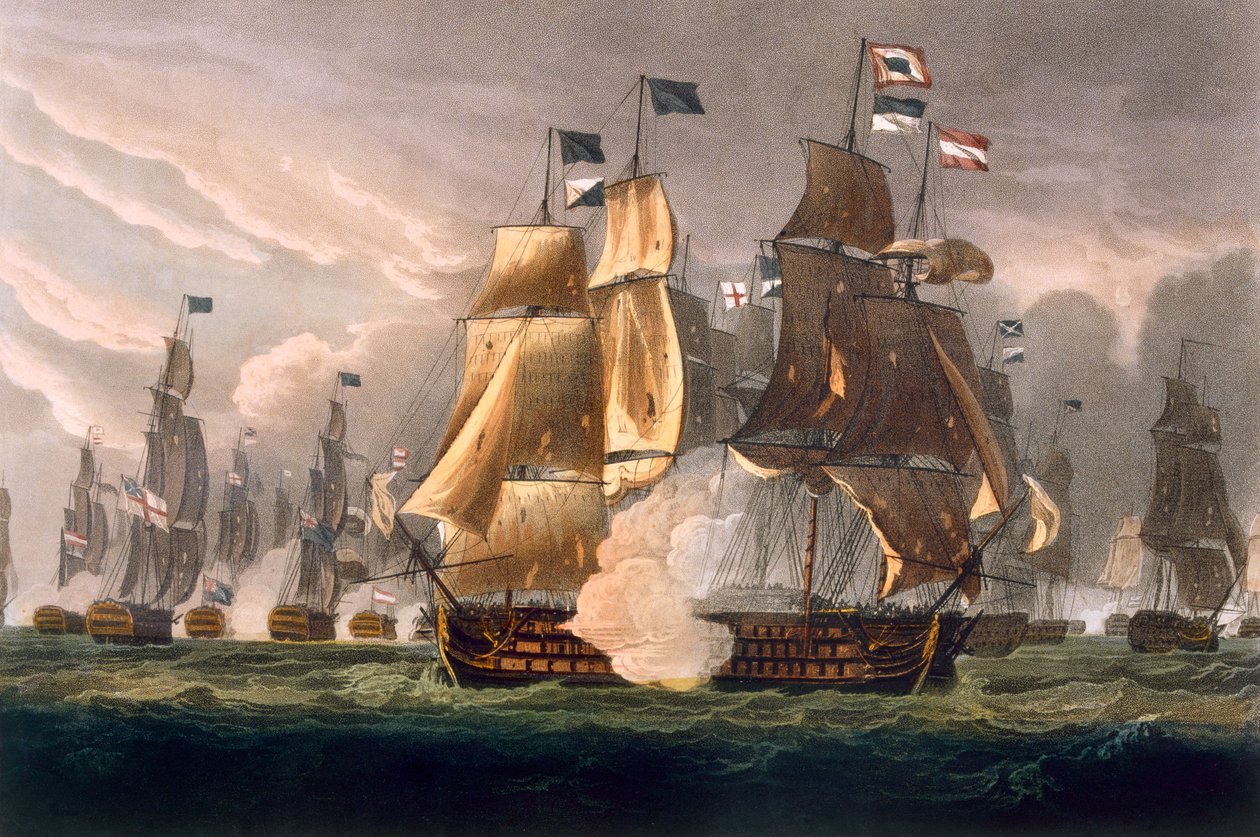Slaget ved Cape St. Vincent, 14. februar 1797, graveret af J. Baily til J. Jenkins 