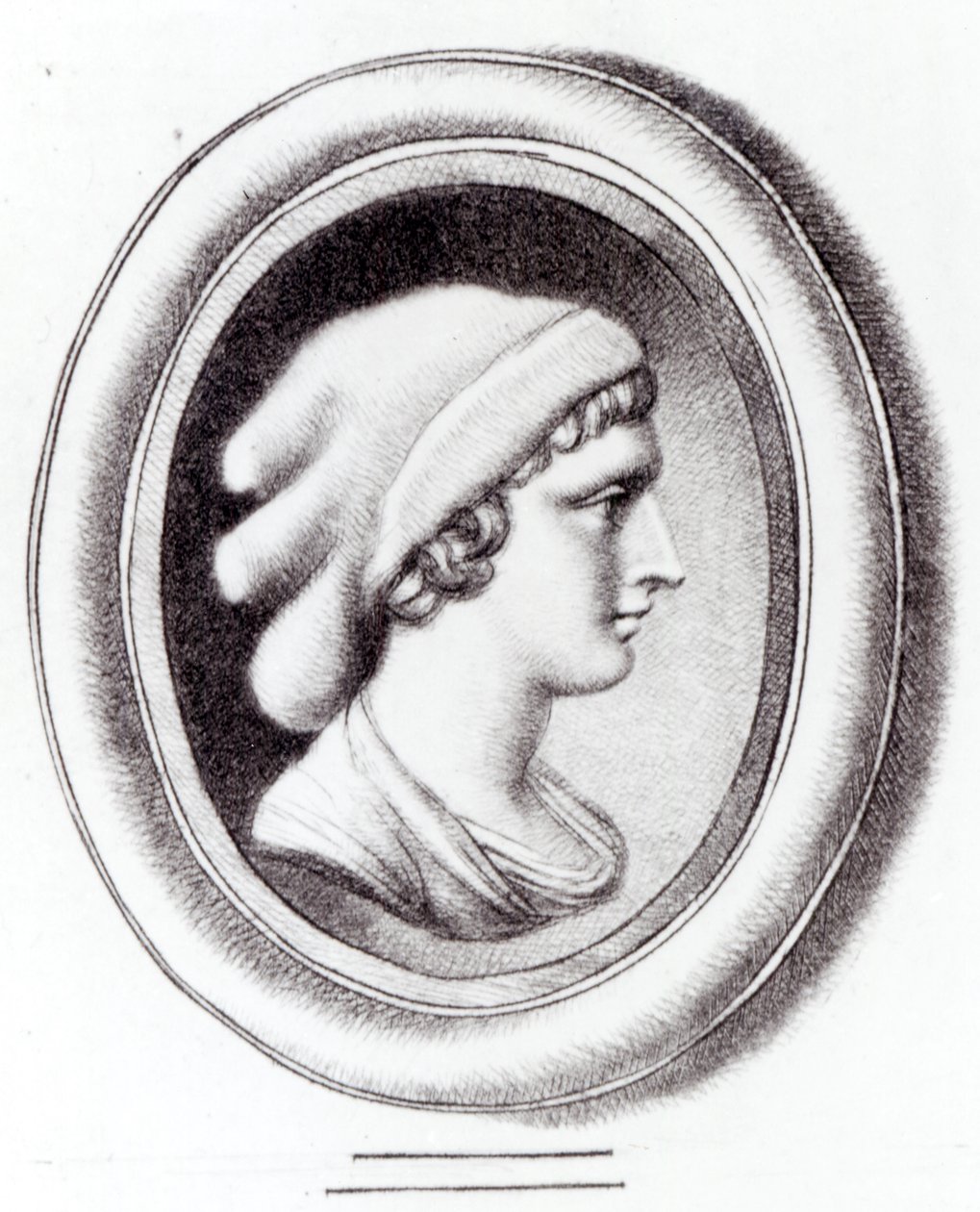 Portræt af Sappho af Thomas Worlidge